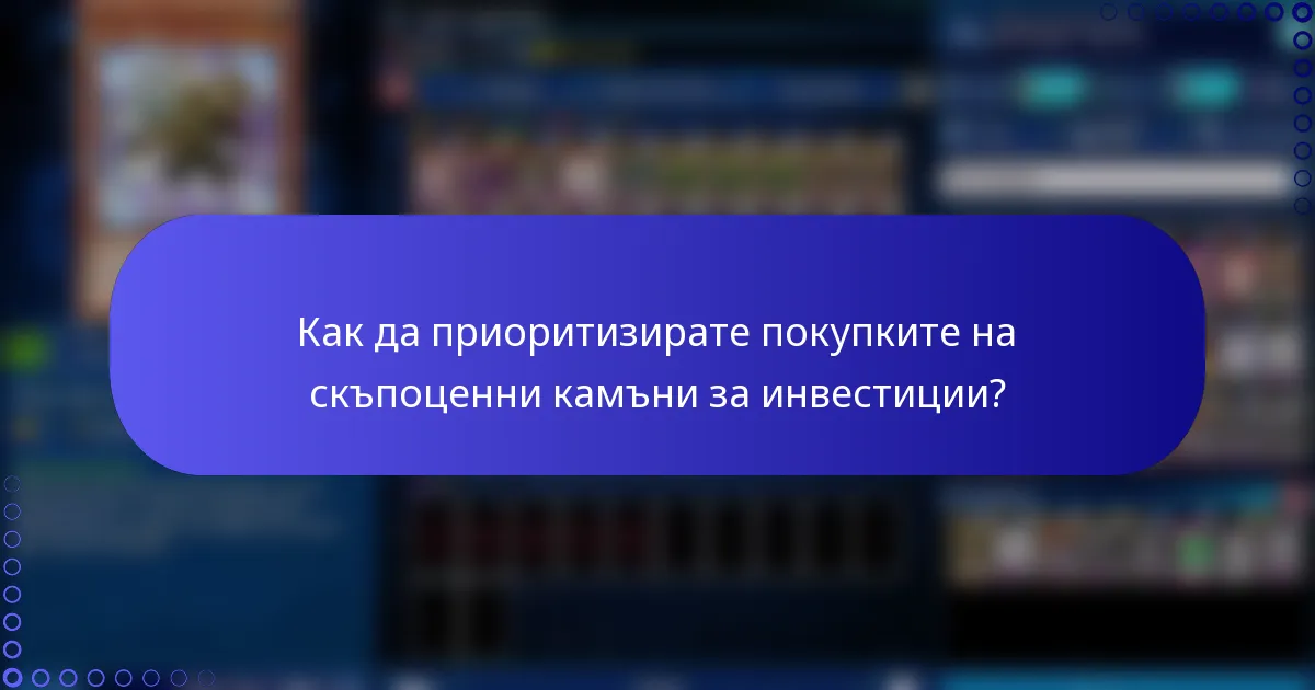 Как да приоритизирате покупките на скъпоценни камъни за инвестиции?