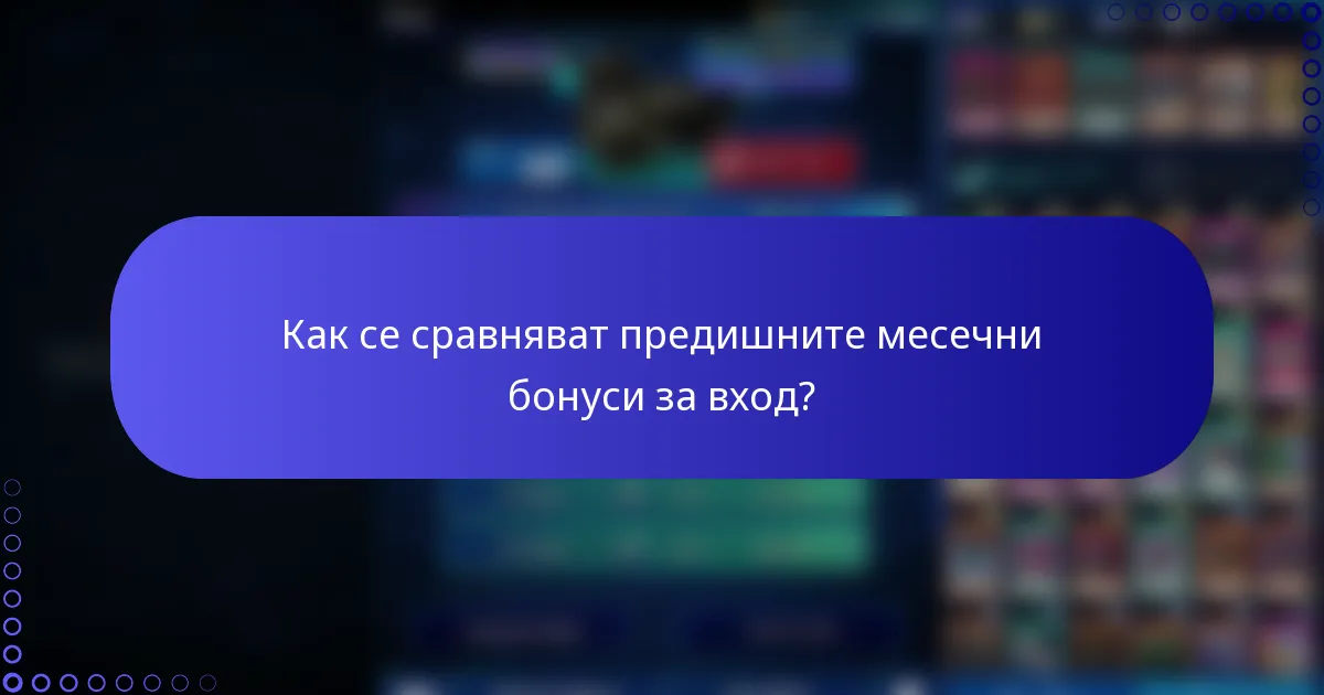 Как се сравняват предишните месечни бонуси за вход?