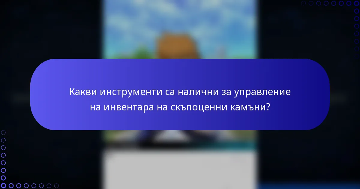 Какви инструменти са налични за управление на инвентара на скъпоценни камъни?