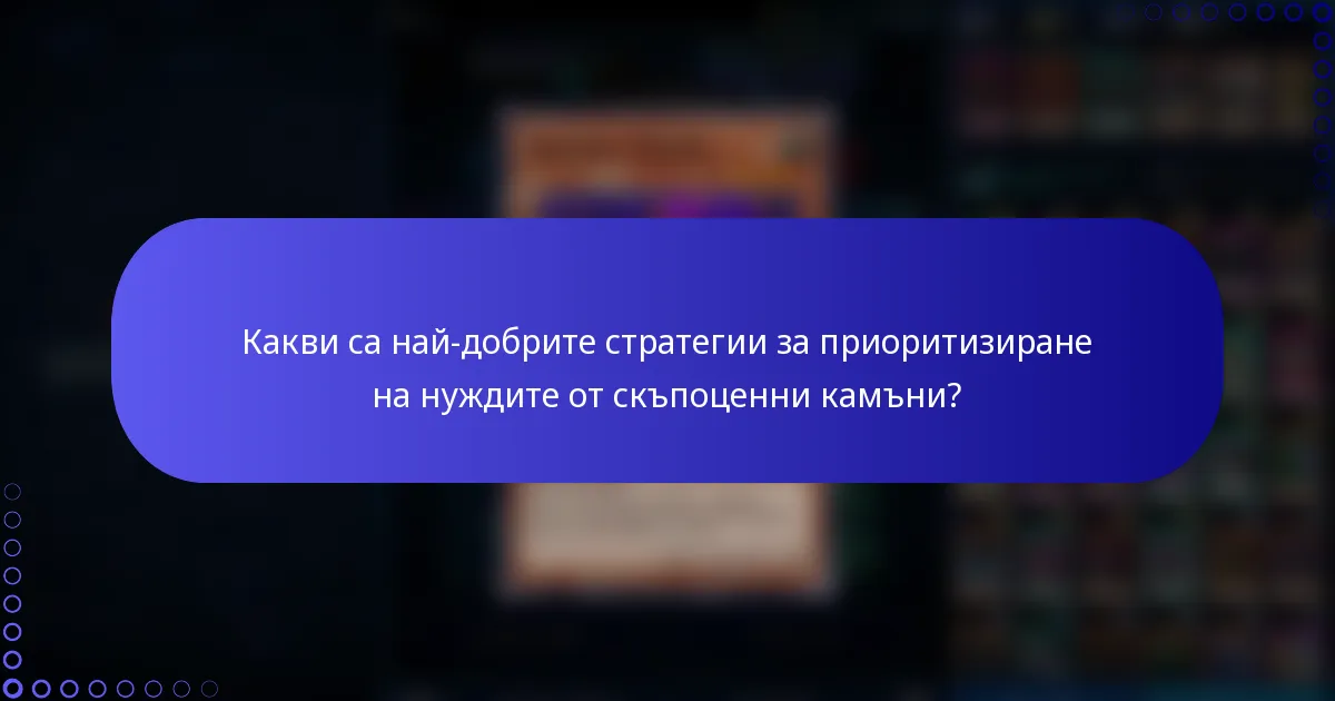 Какви са най-добрите стратегии за приоритизиране на нуждите от скъпоценни камъни?